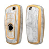 Keyzone TPU Key Cover For BMW : X4, X3, 5 Series, 6 Series, 3 Series, 7 Series 4 Button Smart Key T1  | TP58 Marble Finish