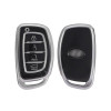 Keycare TPU Key Cover Compatible for Alcazar and Creta 2021 4 Button Smart Key | TP67 Silver Black