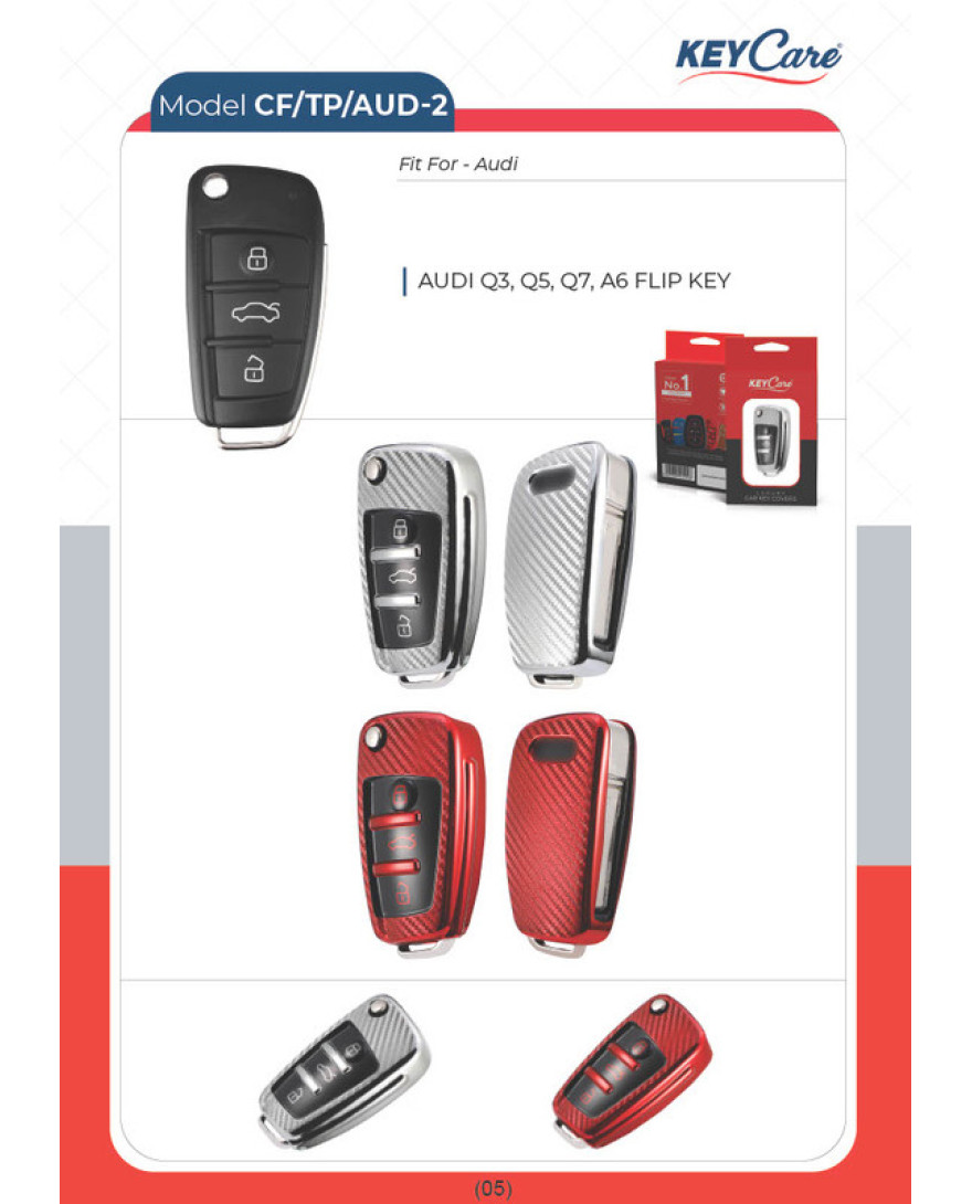 KEY CARE TPU AUDI_CO6 | Fit For AUDI Q3, Q5, Q7, A6 FLIP KEY