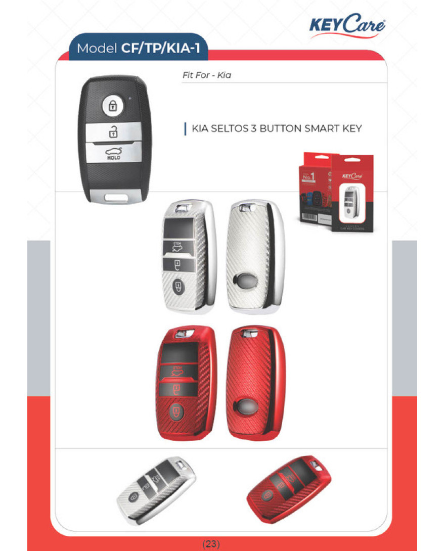 KEY CARE TPU KIA_AO6H | FIT FOR KIA SELTOS 3 BUTTON SMART KEY