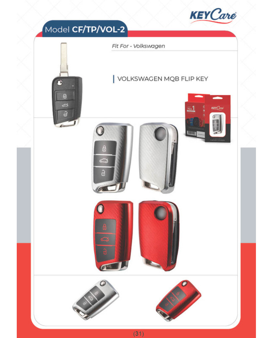 KEY CARE TPU VW_BO6H | Fit For VOLKSWAGEN MQB FLIP KEY