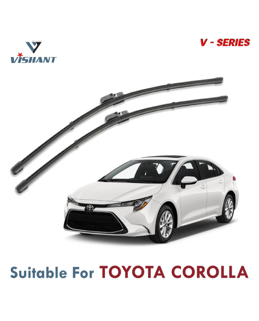 V Series Front Wiper Blade Suitable For Toyota Corolla | SIZE RH 26 Inch / LH 14 Inch | Pack of 2