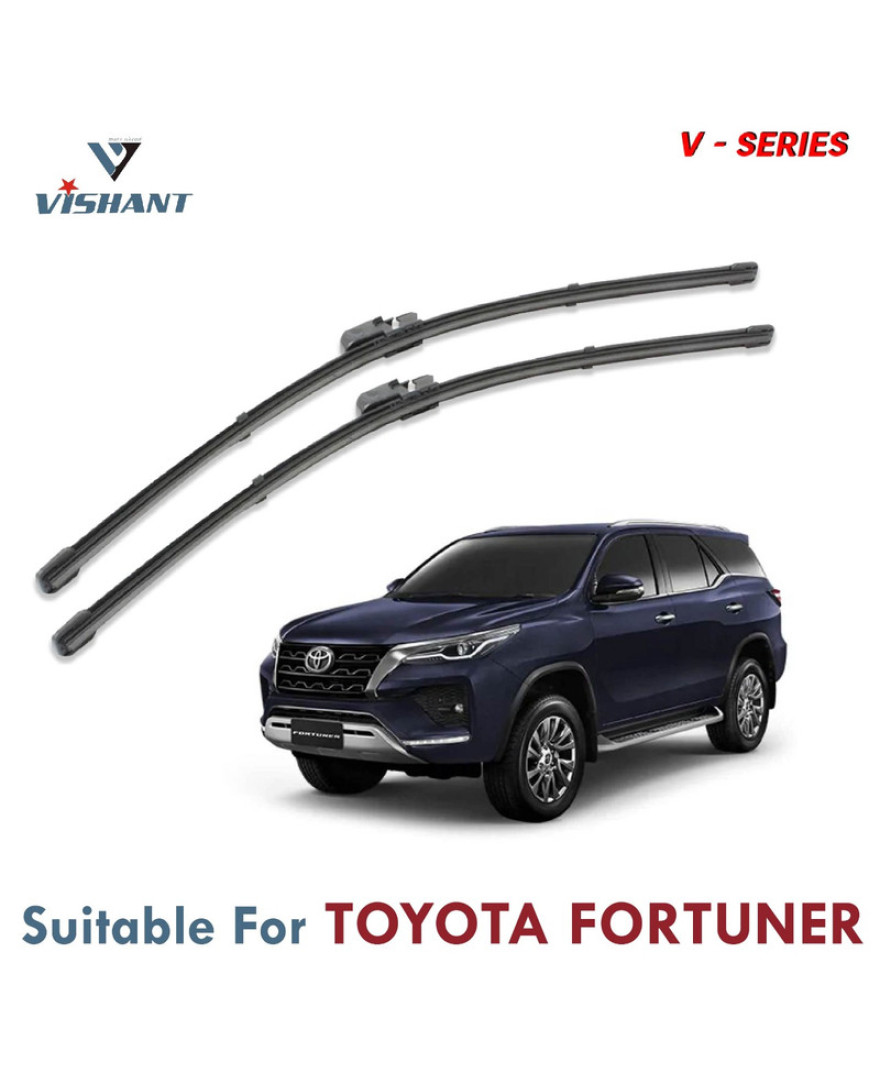 V Series Front Wiper Blade Suitable For Toyota Fortuner | SIZE RH 22 Inch / LH 16 Inch | Pack of 2